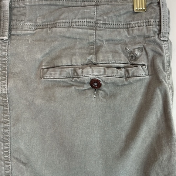 American Eagle Mens Grey Extreme Flex Original Straight Lived-In Khaki Pants 34 - Picture 6 of 11